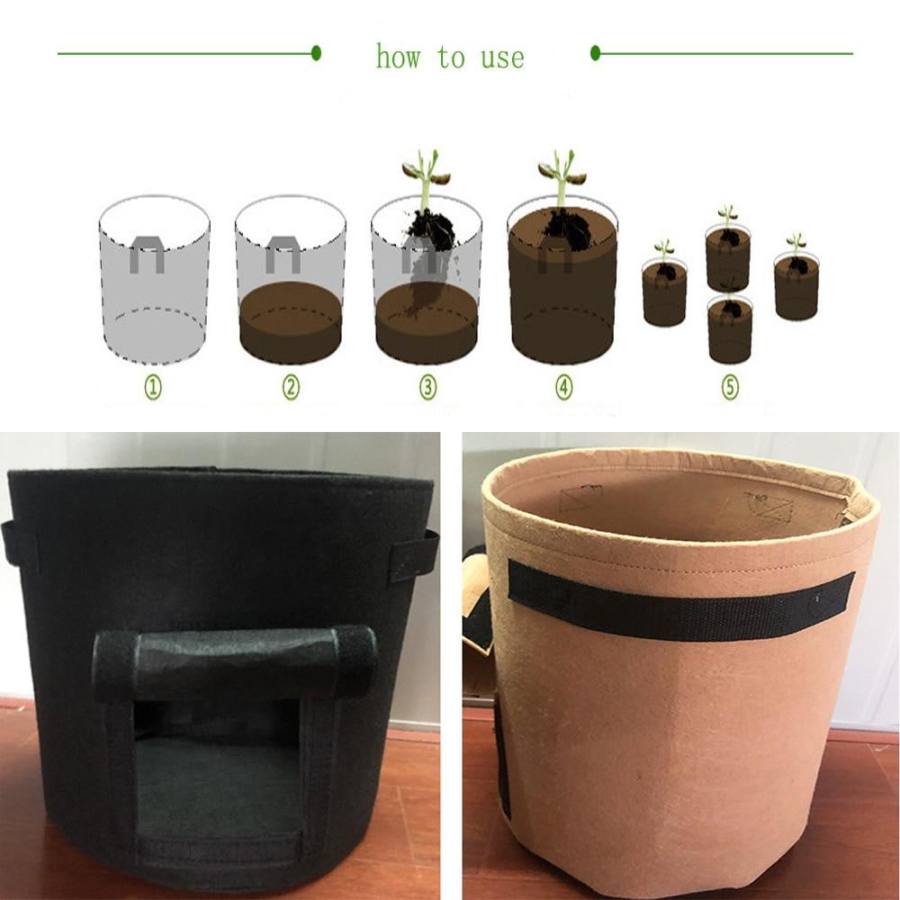 3Pack Durable Potato Grow Bags Garden Waterproof Reusable Vegetable Plant  Pots